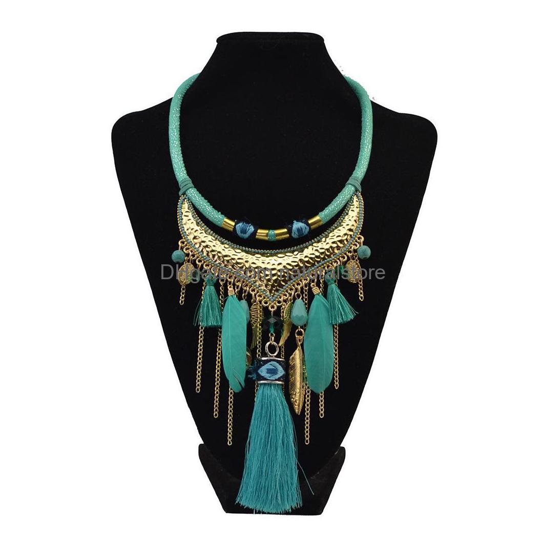 

Chokers Bohemian Ethnic Thread Long Tassel Bib Necklaces African String Beads Feather Wing Maxi Necklace Women Jewelry Statement Cho Dhjxs