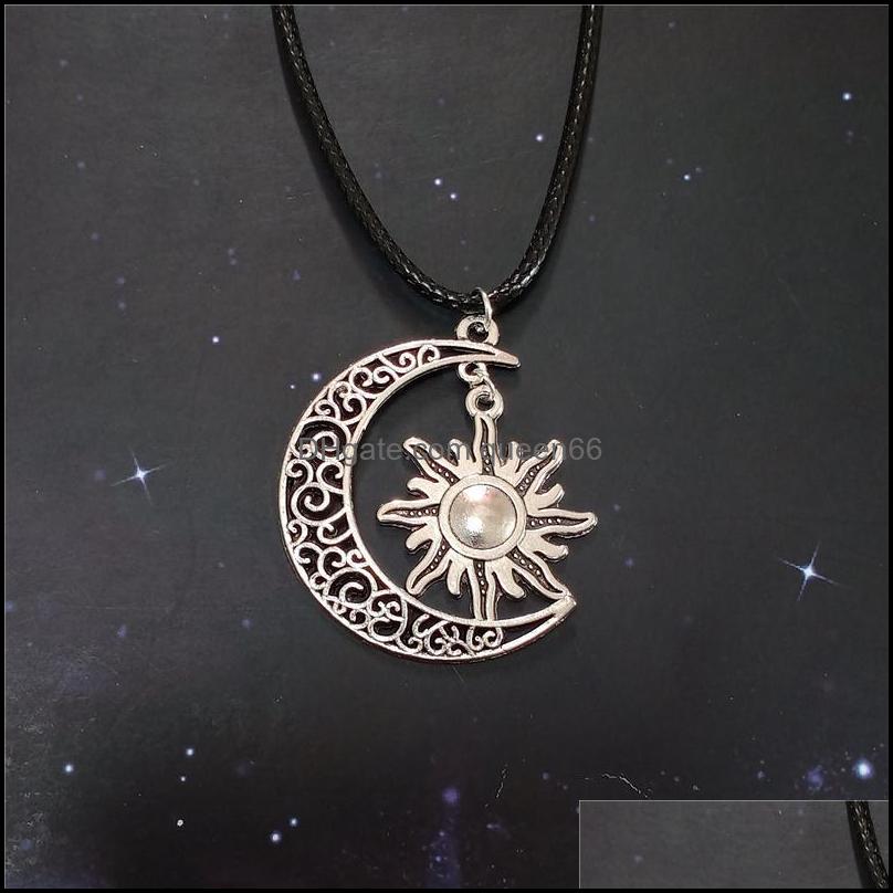 

Chokers Sun Charm Choker Necklace Moon Black Leather Pendant Bohemia Style And Gift For Girls Women Drop Delivery Jewelry Necklaces P Ottuh