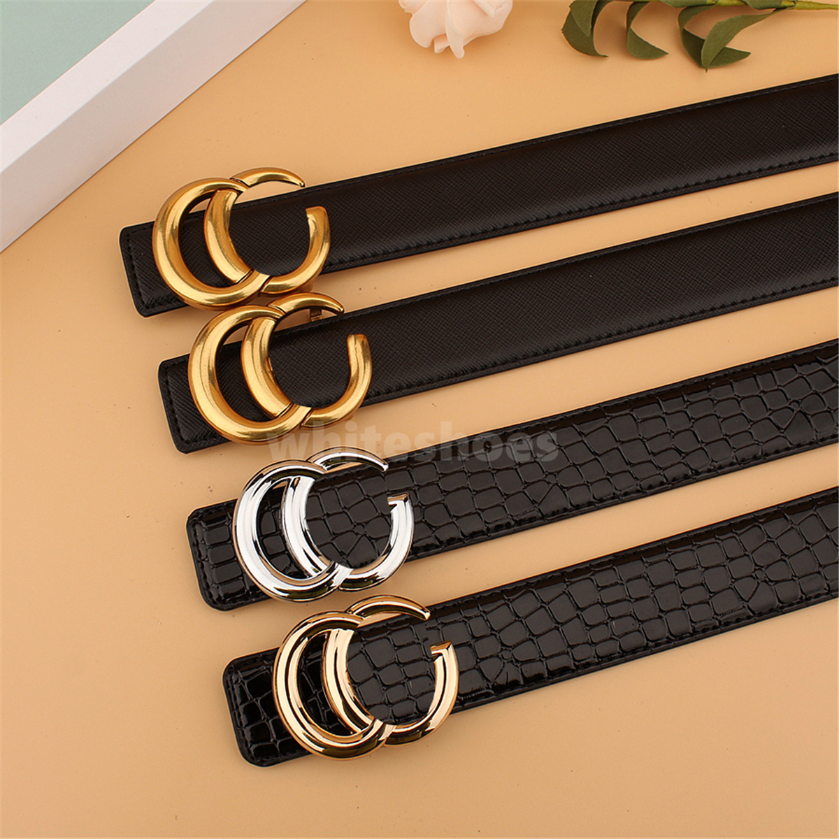 Alloy Buckle Belts Cowskin Genuine Leather Belt Women Men Letter Buckle Waistband Famous Designer Waistbands