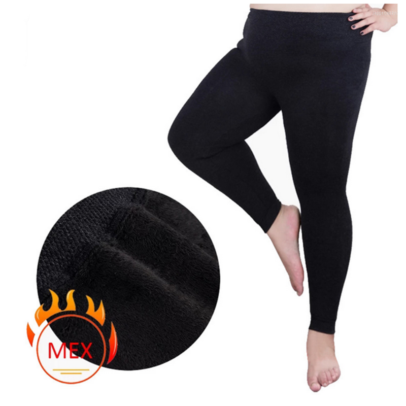 

Women's Leggings Women's Winter Warm For Women -5XL Velvet Warmed Pants With Fleece Seamless, Black