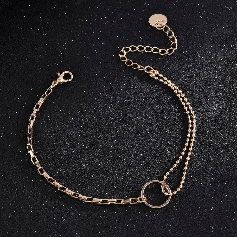 

Link Bracelets Design Sense Ins Cold Wind Bracelet Korean Temperament Simple And Versatile High-end Of Geometric Ring Female