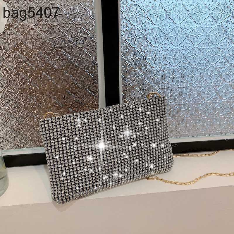 

2023 Fashion Diamond Bag 80% Discount Wholesale and Retail New Style Chain Underarm Set One Shoulder Crossbody Night Club Envelope Women's, Black6