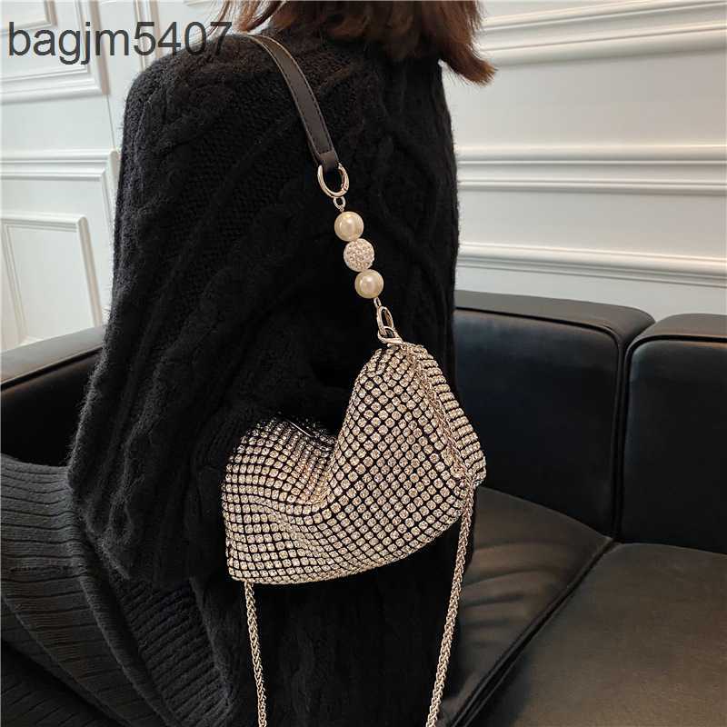 

2023 Women's Diamond Bag 80% Discount Wholesale Retail Spring New Fashion Shoulder Bright Simple Underarm, Silver5