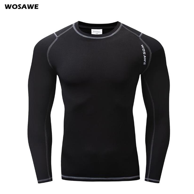 

WOSAWE Running T-Shirt Fleece Thermal Underwear Winter Long Johns Tops Fitness Gym Shirts for Jogging Cycling Sports Base Layer285e, Black