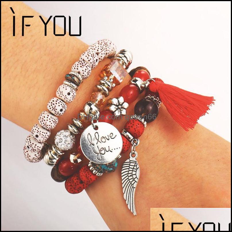 

Beaded Strands If You Mtilayer Colorf Imitation Natural Stone Bracelets For Men Vintage Beads Charms Bangles Jewelry Drop Delivery Otcql