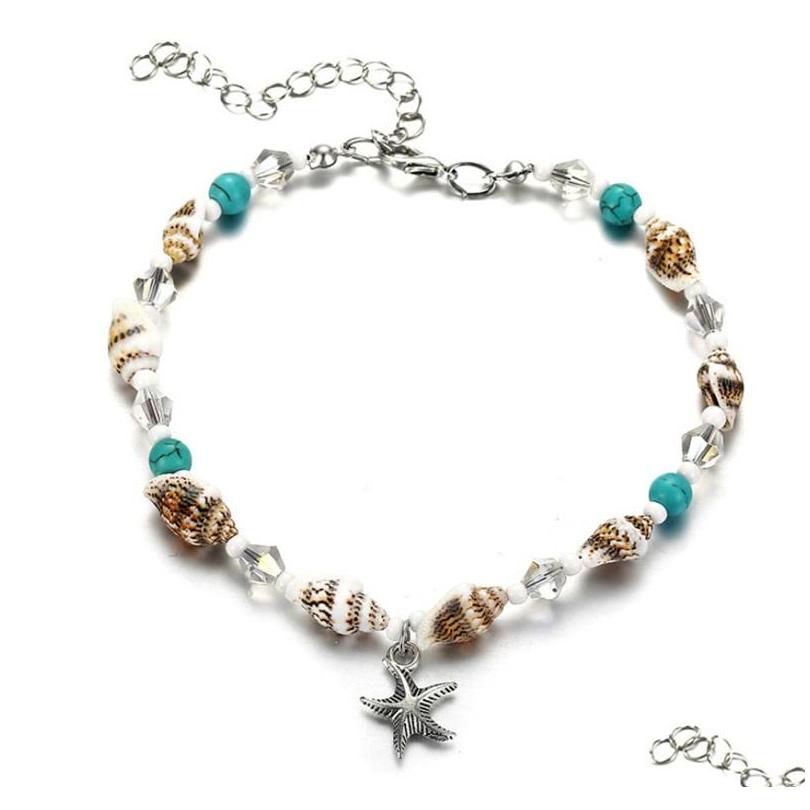

Anklets Shell Beads Starfish For Women Beach Anklet Leg Bracelet Handmade Bohemian Foot Chain Boho Jewelry Sandals C3 Drop Delivery Dhinl