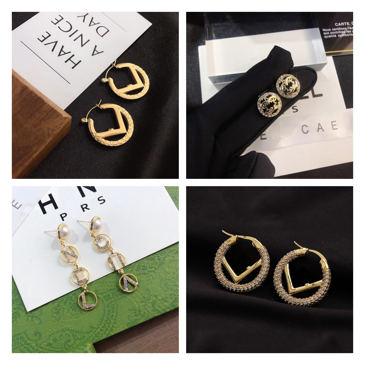 

18k Gold Plated 925 Sliver Designers Stud Earring Gem Diamond Pearl Letter Charm Brand Women Tassel Crystal Earring Wedding Party Jewerlry Gift