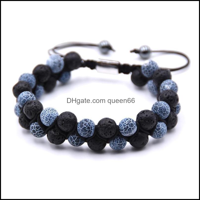 

Beaded Strands Brand Mens Lava Rock Bracelet 8Mm Tiger Eye Bead For Men Natural Stone Yoga Essential Oil Bracelets Gif Drop Delivery Ot73Y