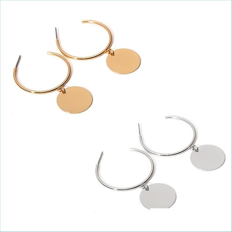 

Hoop Huggie Newest Round Gold Color Earrings Vintage Matte Earring For Women Metal Fashion Statement Dangle Ear Jewellry 2021 Tren Dhzu1