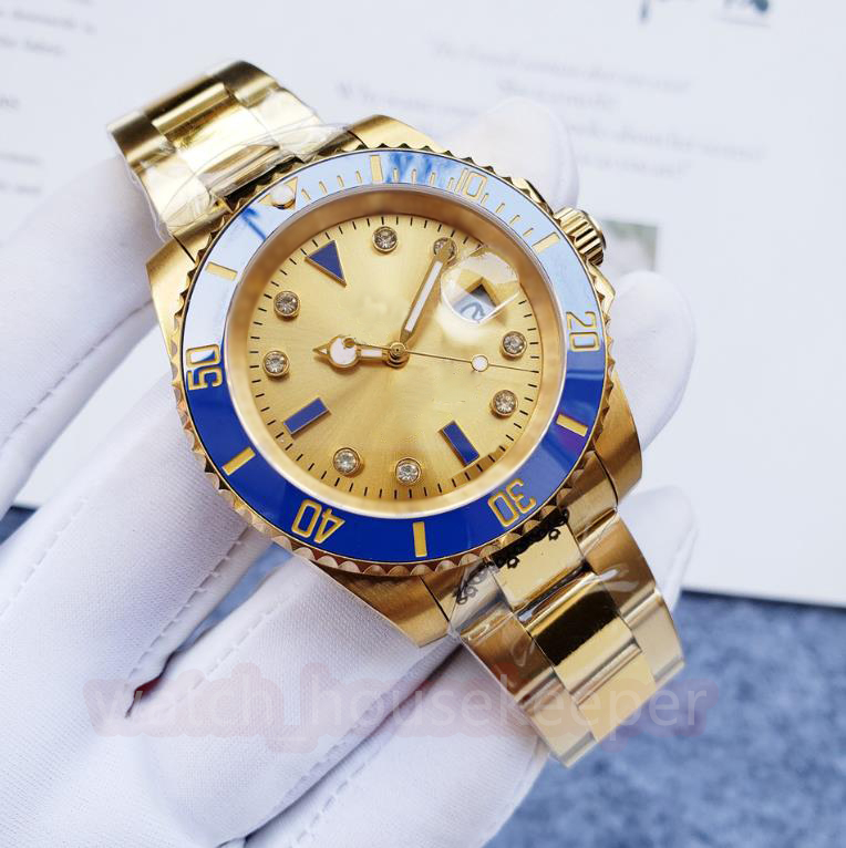 

Business men's watch 40mm full-automatic mechanical gold stainless steel 904L luminous waterproof calendar watch, Tool