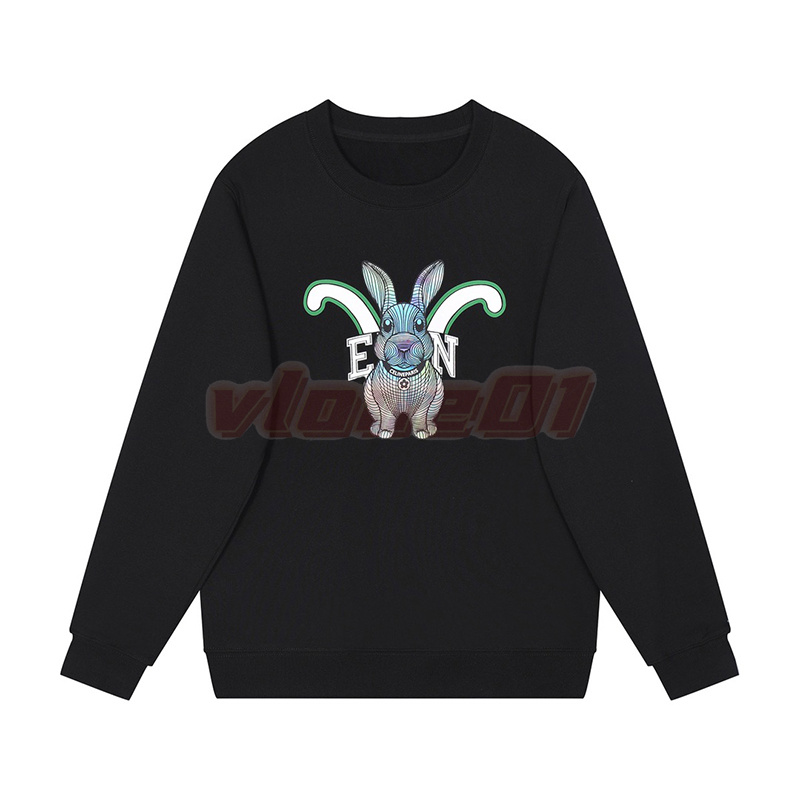 

Designer Men Womens Hoodies Fashion Long Sleeve Round Neck Sweatshirts Casual Hip Hop Print Tops Asian Size M, Black