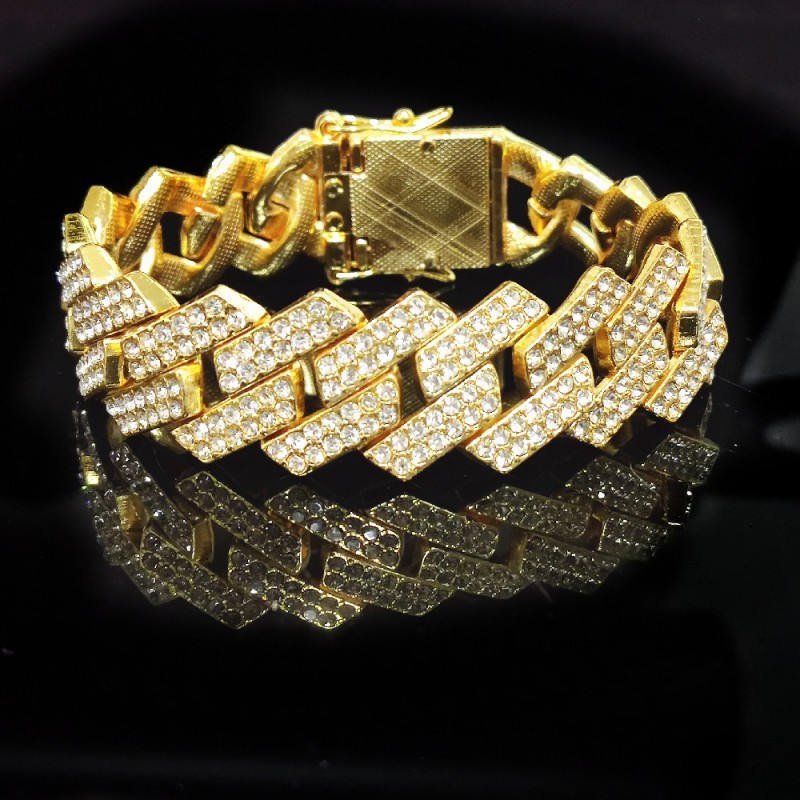 

jewelry bracelet designer for women chain charm luxury mens stone men bangle personality widened hip hop diamond rhombus 20mm overstriking square Cuban Bracelets