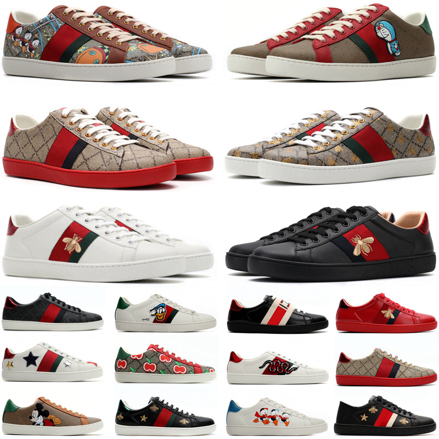 

Fashion Casual Shoes Luxury Designer Sneakers Womens Shoes Trainers Tiger Embroidered White Green Red Stripes Sneaker Unisex Men Women Ace Bee Snake, #box