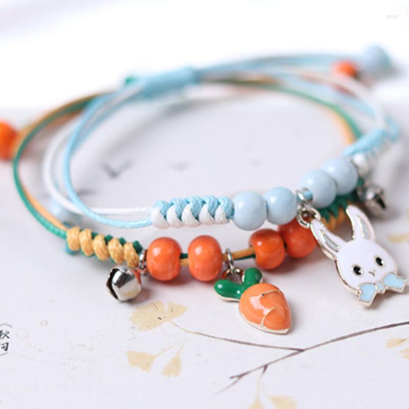 

Link Bracelets Cute Lady Bracelet Jungle Series Cartoon Carrot Hand-Knitted Gift Children Fashion