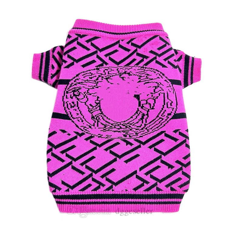

Designer Dog Clothes Brands Dog Apparel Knitted Puppy Sweater Pets Cold Weather Coats Outfits Soft Pet Jumpsuits Warm Winter Coat for Small Dogs Claret XXL A480
