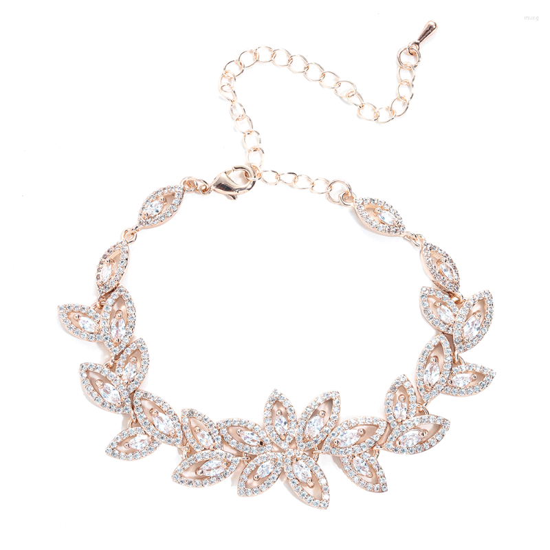 

Link Bracelets Bettyue Arrival Charming Leaves Shape Cubic Zircon Bracelet Fpr Women Muliticolors Chocie Adjustable Fine Jewelry