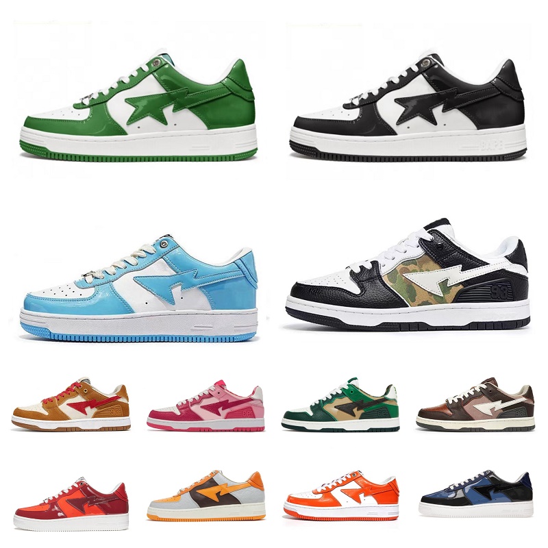 

Bapesta Bapestas Baped Sta Casual Shoes Sk8 Low Men Women Black White Pastel Green Blue Suede Pink Mens Womens Trainers Outdoor Sports Sneakers Walking Jogging, Bubble package bag