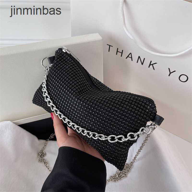 

2023 Women's Diamond Bag 55% Discount Wholesale Retail Fashion Rhintone Handbag Summer New Simple Texture Single Shoulder Chain Msenger, Black7