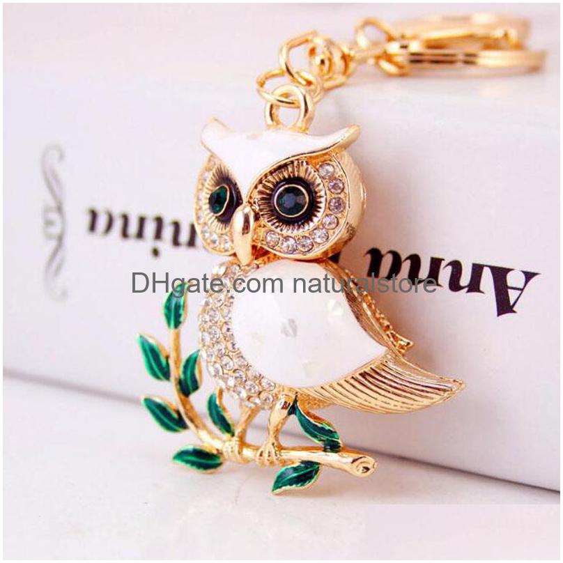 

Keychains Lanyards Cute Tree Branches Owl Rhinestone Charm Purse Handbag Car Key Keyring Keychain Party Wedding Birthday Gift Drop Dhkuo