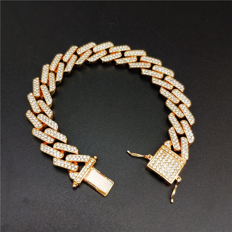 

prismatic quadrilateral hip hop Cuban bracelet designer bracelets for women h bangle ice out channel jewelry charm mens rose gold silver luxury diamond tennis chain