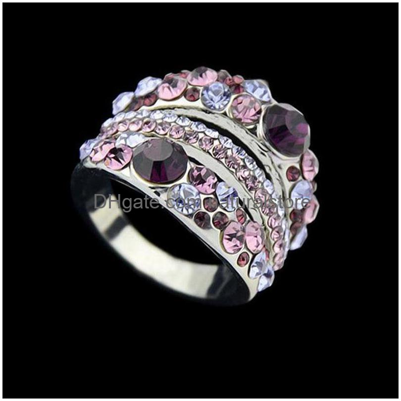 

Band Rings New Purple Color Rhinestone For Women Luxury Wedding Gift Vintage Jewelry Drop Delivery Ring Dhfwp