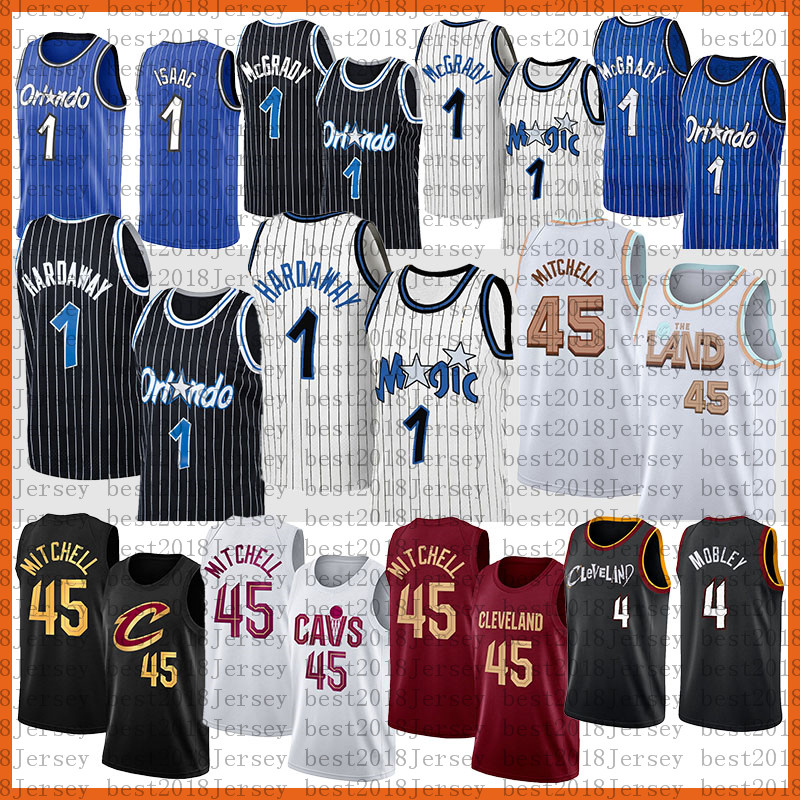 

Orlandos 2023 Magics Penny Hardaway Jonathan Isaac Tracy McGrady Clevelands Basketball Jersey Cavalier Mens Collin Sexton Evan Mobley Donovan Mitchell 1 2 4 45 Blue