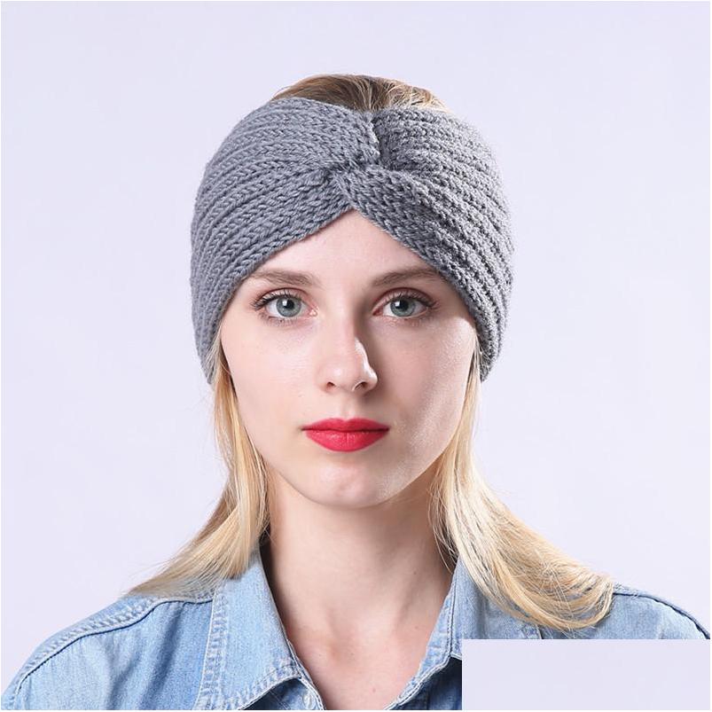 

Other Fashion Accessories Autumn Winter Europe Womens Knitted Headbands Crossed Hair Bands Lady Warm Crochet Headwrap Drop Delivery Dhno6