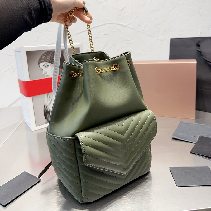 

top designer bags shoulder bag backpack handbag women's fashion cross body luxuries genuine leather classic retro wallets purse drawstring bucket bags, Black