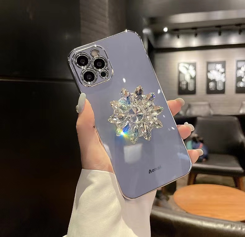 

Diamond airbag bracket phone cases iPhone 11 12 13 Pro Max 14 14plus xs x xr 7 8 Plus Ladies All-Inclusive Lens Soft silicone fall Protection Case, As3