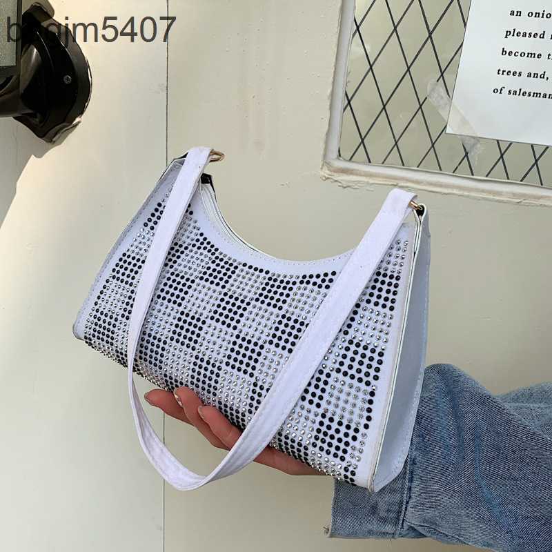 

Design of the Diamond Bag 80% Discount Wholesale and Retail Armpit Women's Spring Summer New Fashionable Single Shoulder Girl Water Drilling Stick, White8