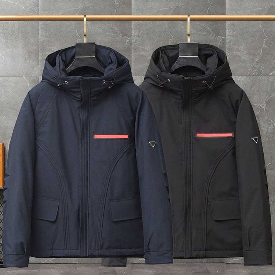 

Mens Down Coat Fashion Winter Puffer Jackets Womens Warm Hooded Parkas Coats Classic Pattern Windproof Jacket 22FW Autumn Stylish Outerwear, Black