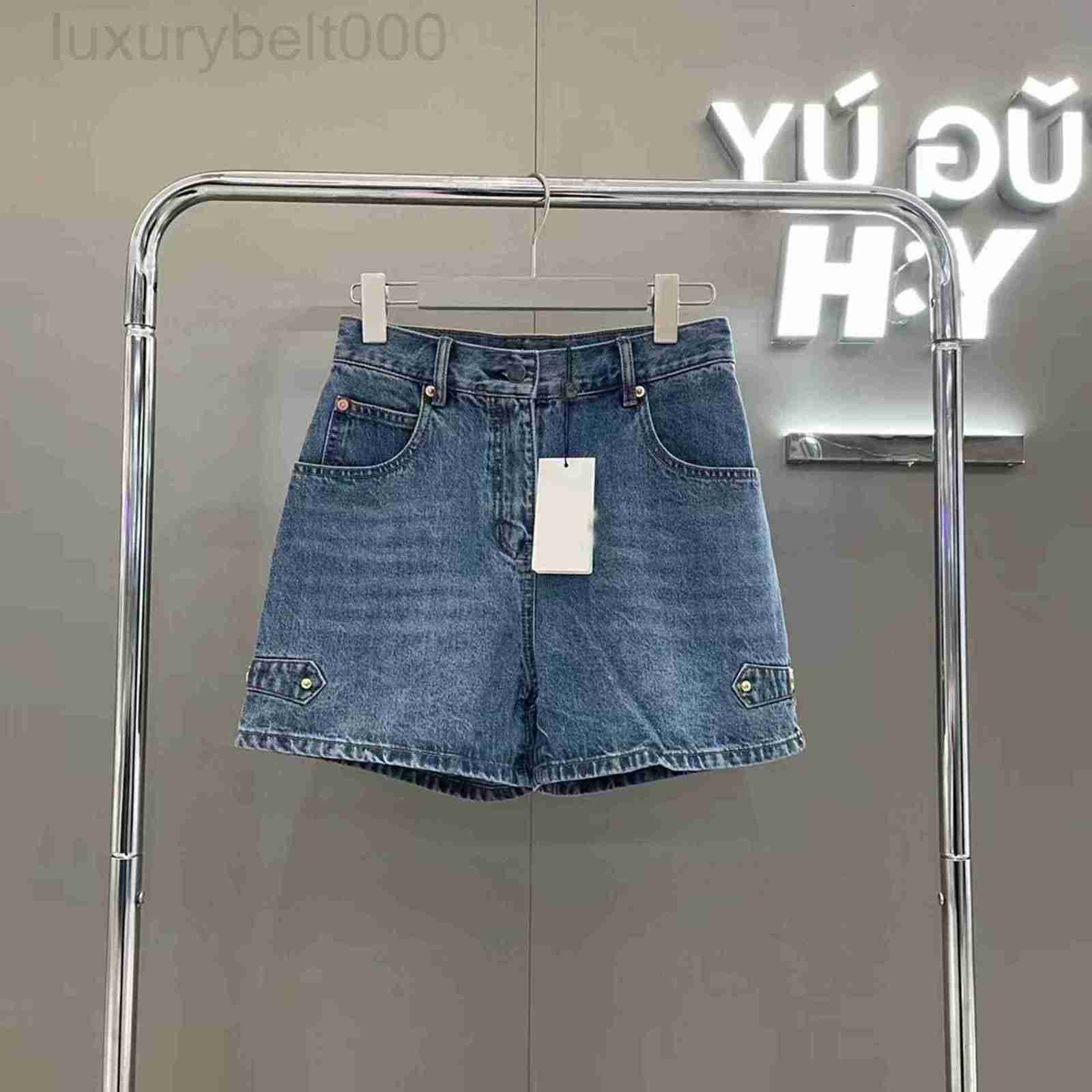 

Women' Jeans designer Three elevation version G2022S new leisure high waist thin wide leg denim shorts summer women H0HS, Blue10