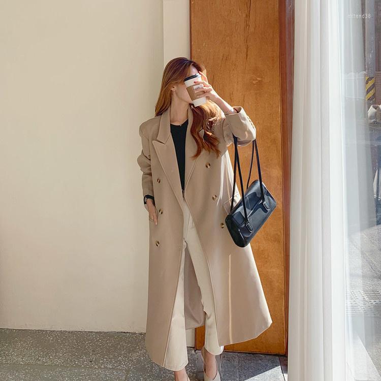 

Women's Trench Coats 2022 Spring Suit Coat Women's Middle And Long Style Over The Knee Thin Black Versatile Straight Tube Fashion For