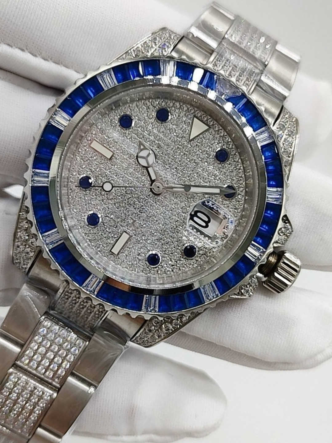 

Men's watches Automatic Wristwatches Blue Diamond Bezel sapphire crsytal Mens aaa Mechanical Movement Watches Man designer Watchs