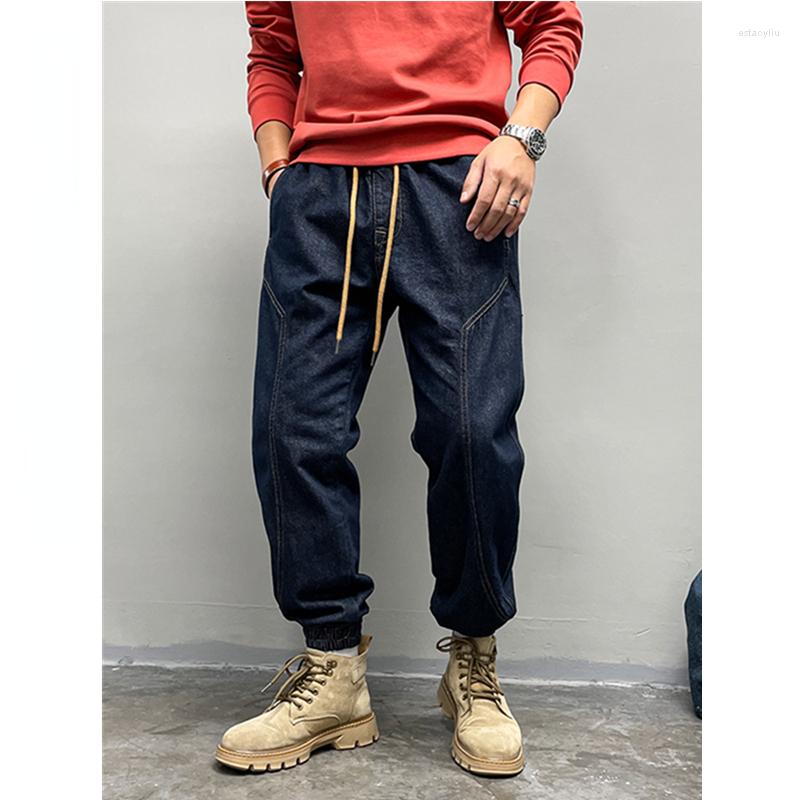 

Men' Jeans 2022 Fashion Streetwear Baggy Harajuku Straight Cargo Pants Korean Hip Hop Oversize Denim Trousers Men Clothing Joggers, Blue