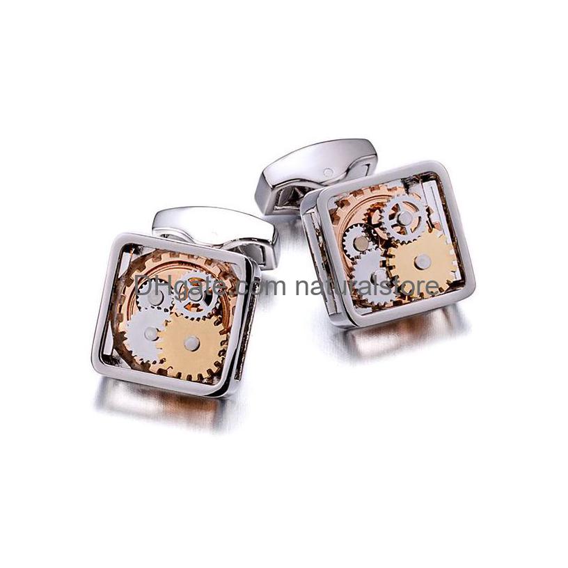 

Cuff Links Kflk Luxury Shirt Gift Cufflinks For Mens Brand Wedding Mechanical Gear Button Custom Male High Quality Drop Delivery Jew Dhsdb