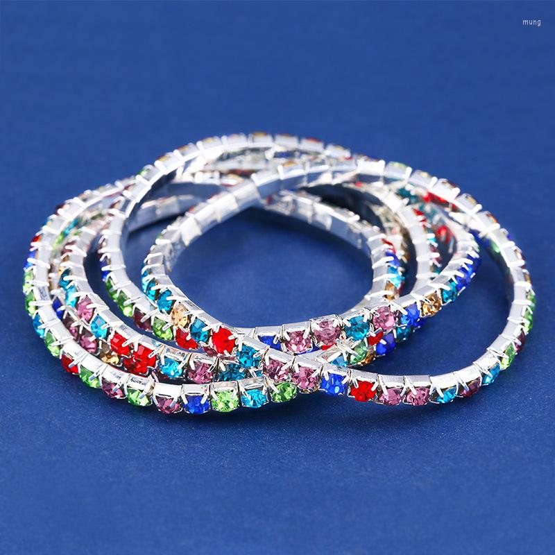 

Link Bracelets NB23 Sourcing Compact Diamond-inlaid Bracelet Exquisite Coloured Crystal Bra27 European And American Jewelry