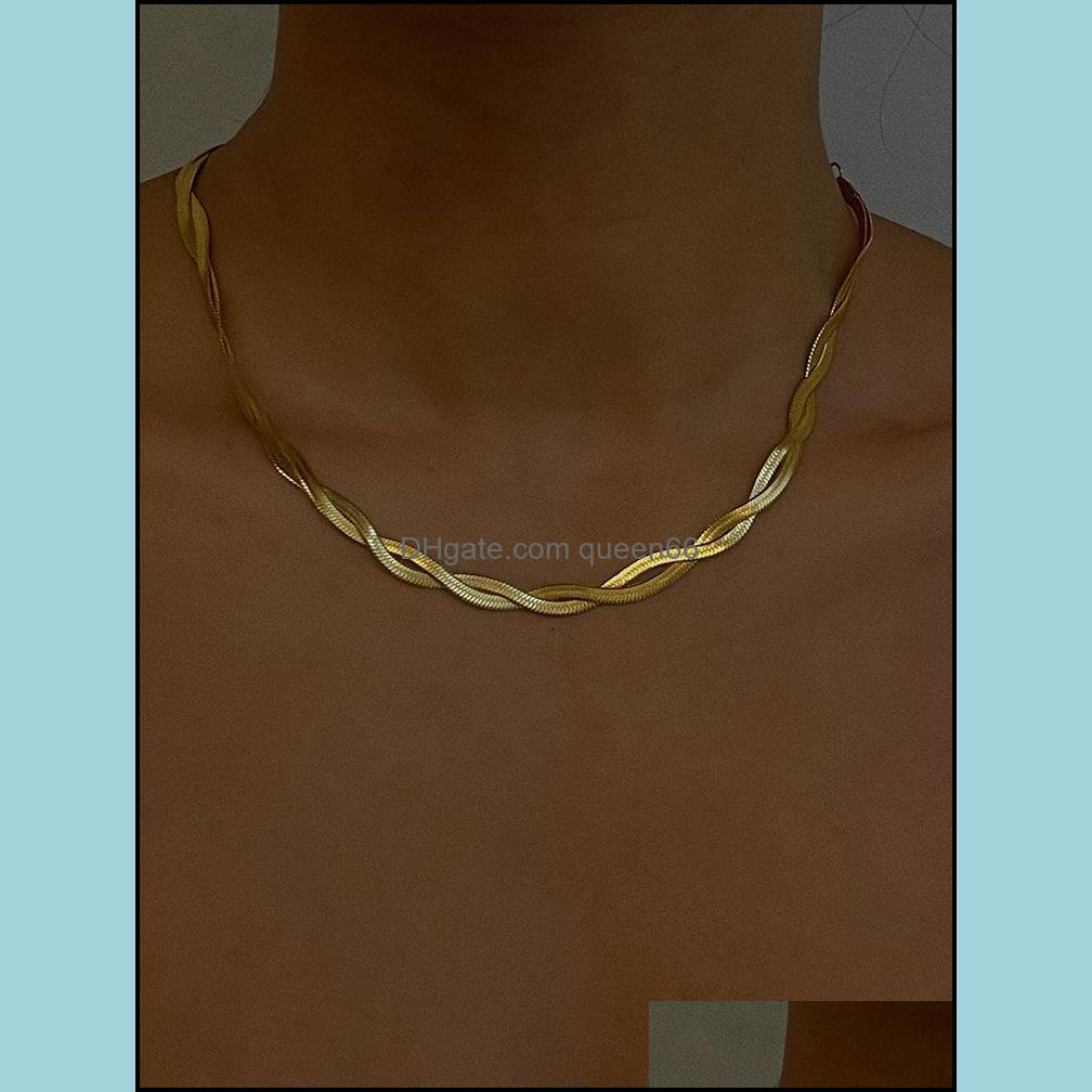 

Chokers Timeless Wonder Titanium Layered Pave Twist Chains Necklace Women Stainless Steel Jewelry Goth Designer Party Top Ins 6896 D Otg5E