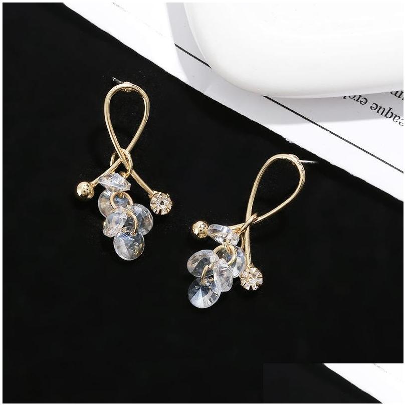 

Stud Fashion Jewelry S925 Sier Post Earrings Crystal Geometric Cross Drop Delivery Dhtjg