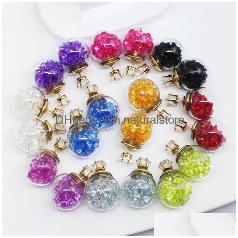 

Stud Bestselling Fashion Glass Ball Hourglass Earrings For Women Imitation Diamond Crown Jewelry Factory Price Drop Delivery Dh4Ui