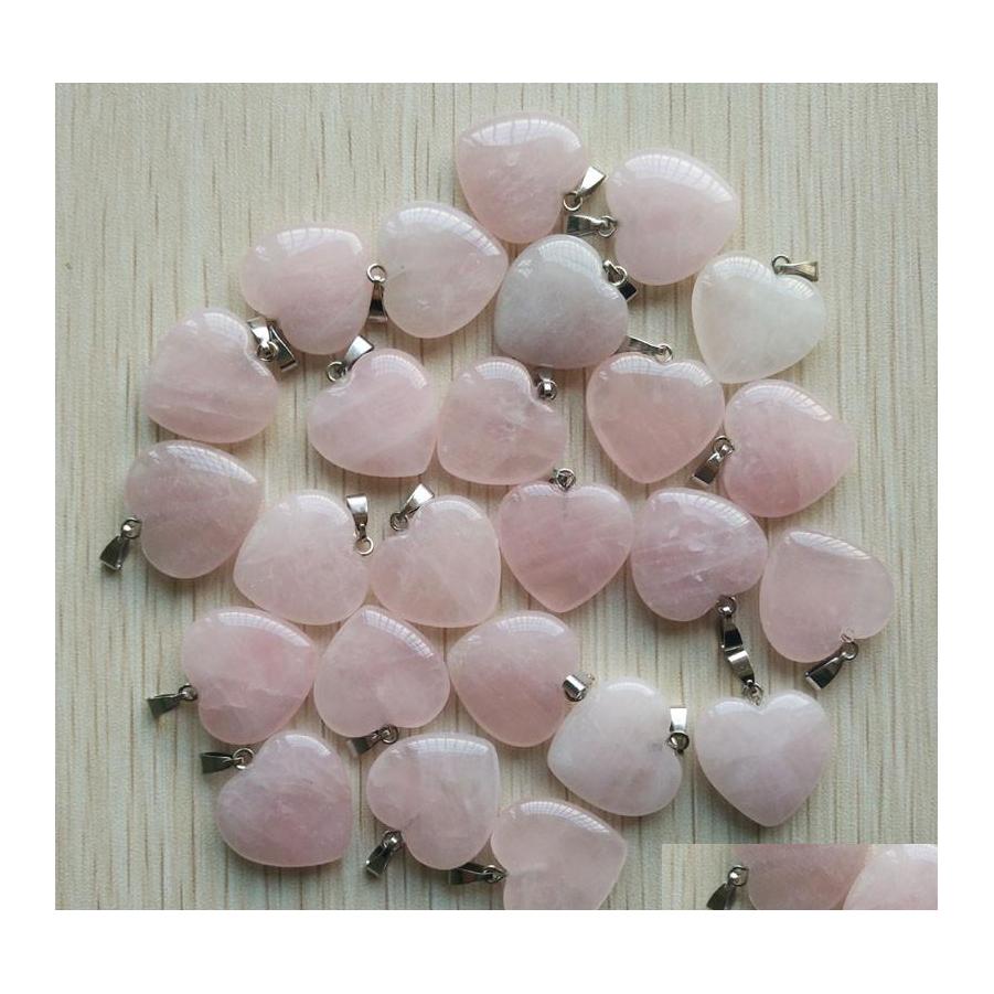 

Charms 20Mm Rose Quartz Heart Natural Stone Pendants For Necklace Jewelry Making Drop Delivery Findings Components Dhxcw