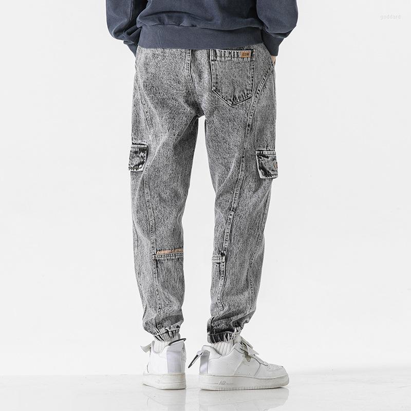 

Men's Jeans Men's Harlan Pants Trendy Brand Teenagers Casual Loose Foot Binding Fattening And Enlarged Cargo Uniforms Cropped, Black