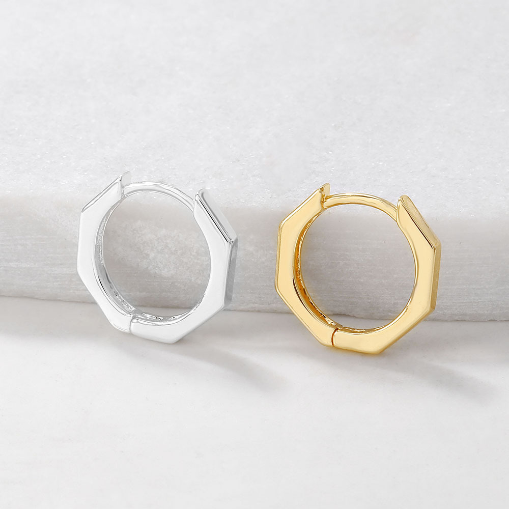 

18K Gold Plated Hexagon Hug Earring Hooks French Ear Wires DIY Earrings Making Supplies