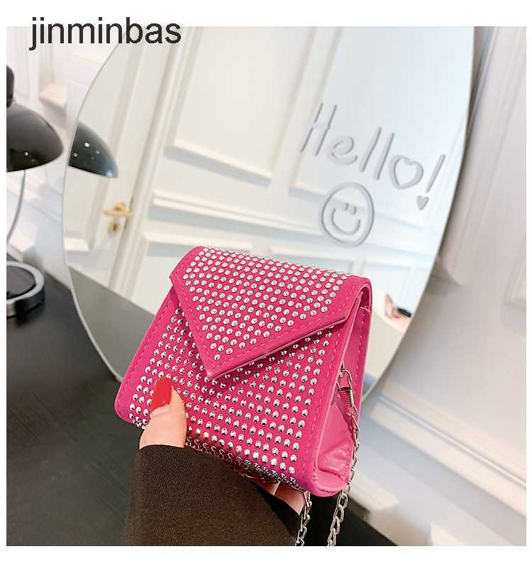 

2023 New Drill Bag 80% Discount Wholesale and Retail Outer Single Cover Brilliant Diamond Dinner Summer Style Women's Chain One Shoulder Oblique Span, Rose pink