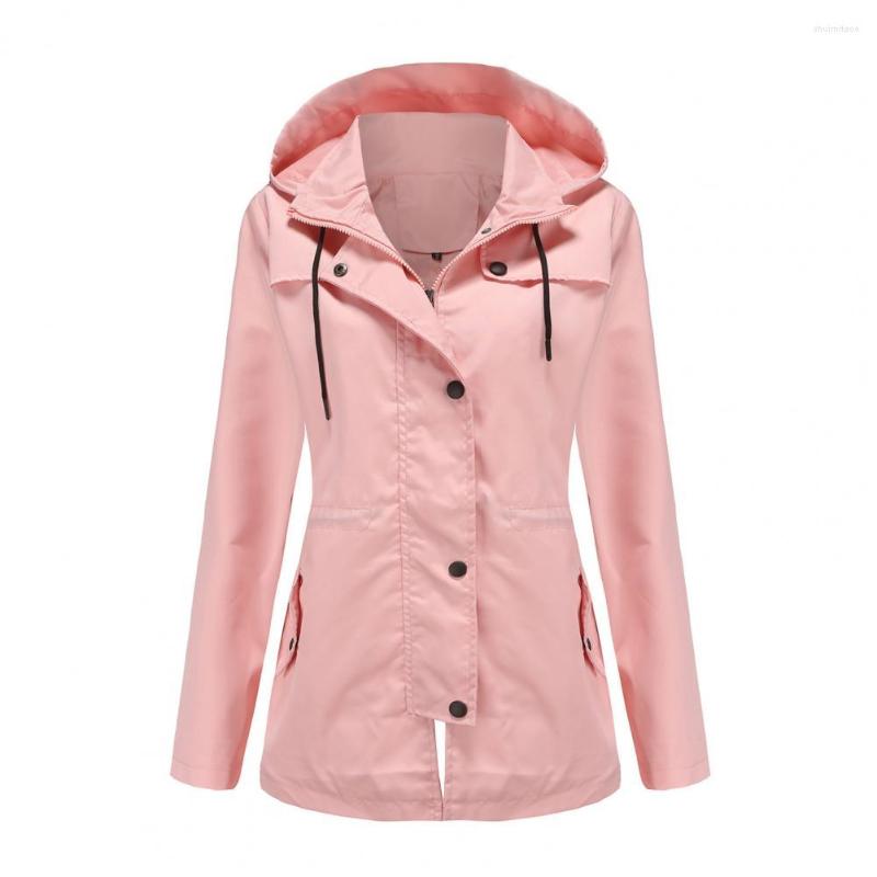 

Women' Trench Coats Useful Coat Long Sleeves Side Pockets Women Jacket Prevent Wind Wear-resistant, Black