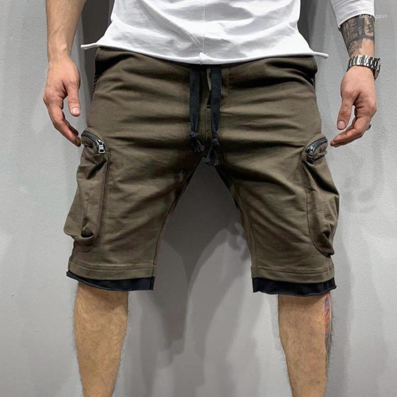 

Men's Shorts Men's Summer Fake Two Piece Cargo Knee Length Men Wide Leg Straight Sweat Streetwear Short Trousers Casual Vintage, Black