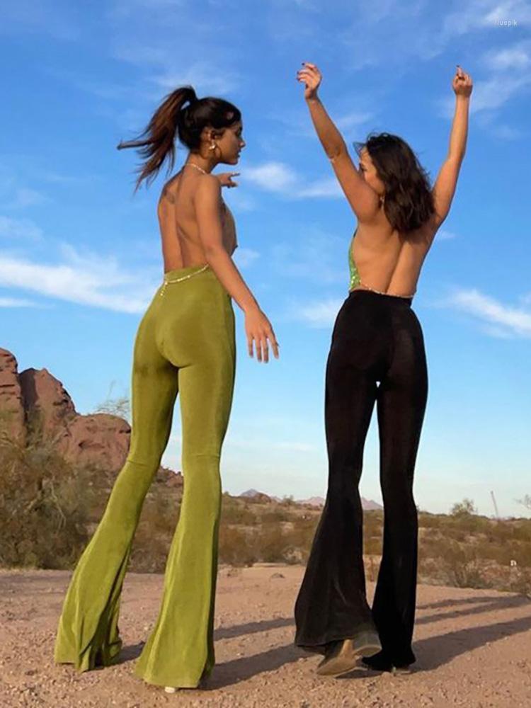 

Women' Pants HeeneBerry Grunge 90s Urban Style Boot Cut High Waist Black Vintage Skinny Fashion Indie Casual For Women Trousers