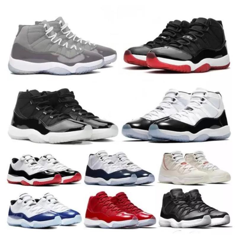 

11 11s Basketball Shoes Man Woman Mens Sneakers Space Jam Cap and Gown High Concord Platinum Tint Barons Legend Blue 25th Anniversary L Tbnp