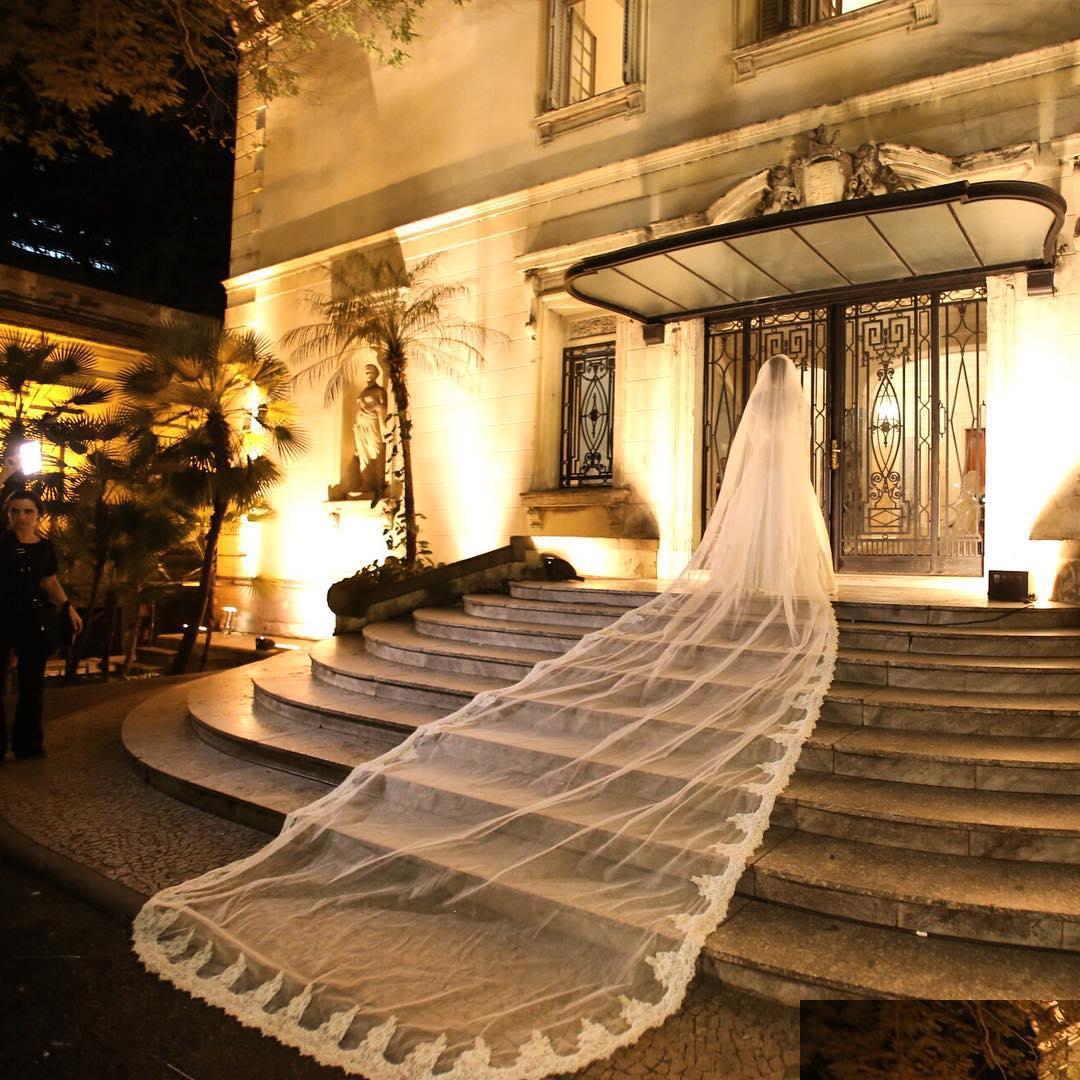 

Bridal Veils Simple Appliqued Cathedral Length Wedding With Comb One Layers Veil Custom Made Accessories Drop Delivery Party Events Dhc5L, White