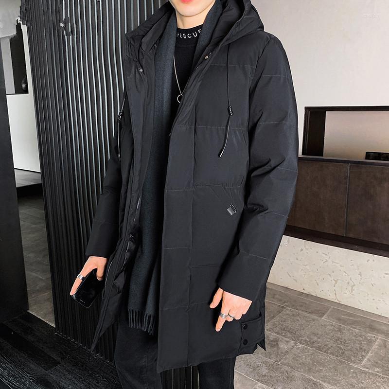

Men's Down 6XL 7XL 8XL Autumn And Winter Plus Velvet Big Cotton Jacket Men's Mid-Length Hooded Tide Warm, Black